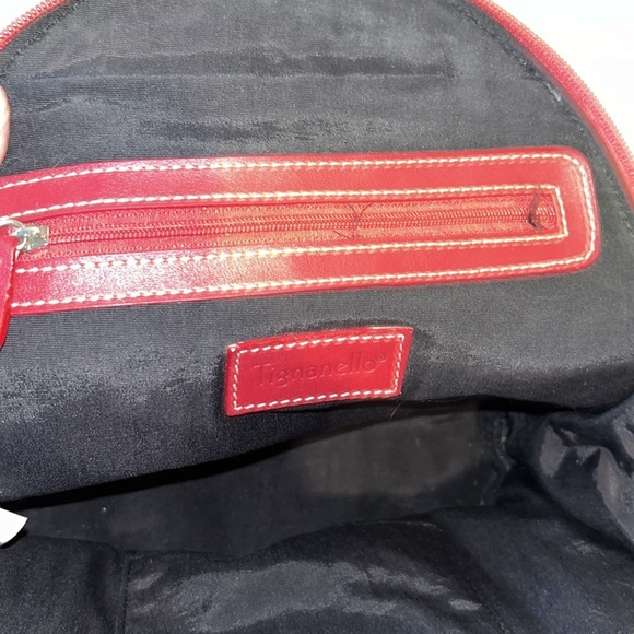Tignanello  Backpack Mini  bag  genuine leather  Red wear as sling back  10” EUC - Picture 15 of 17